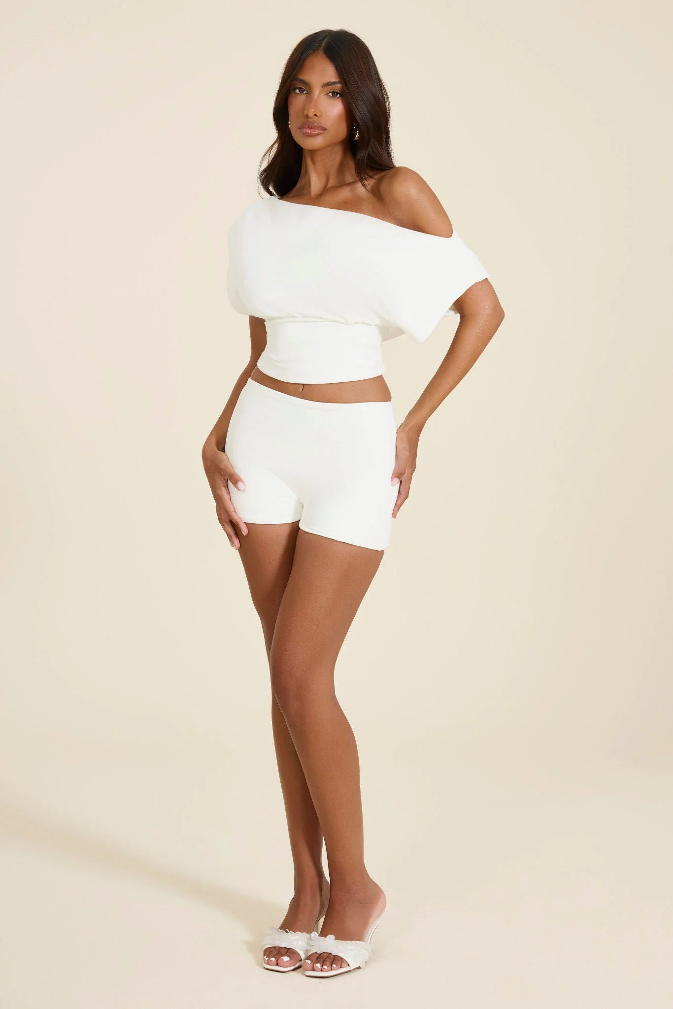 The Leia Mini Shorts in White - Image 6
