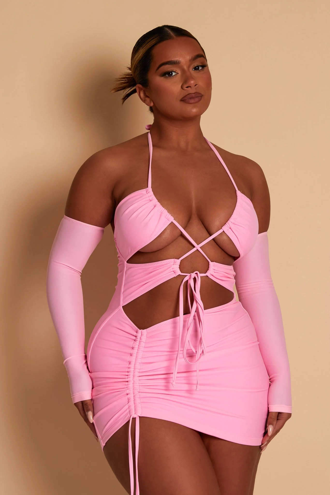 Pink Ruched Mini - Image 3