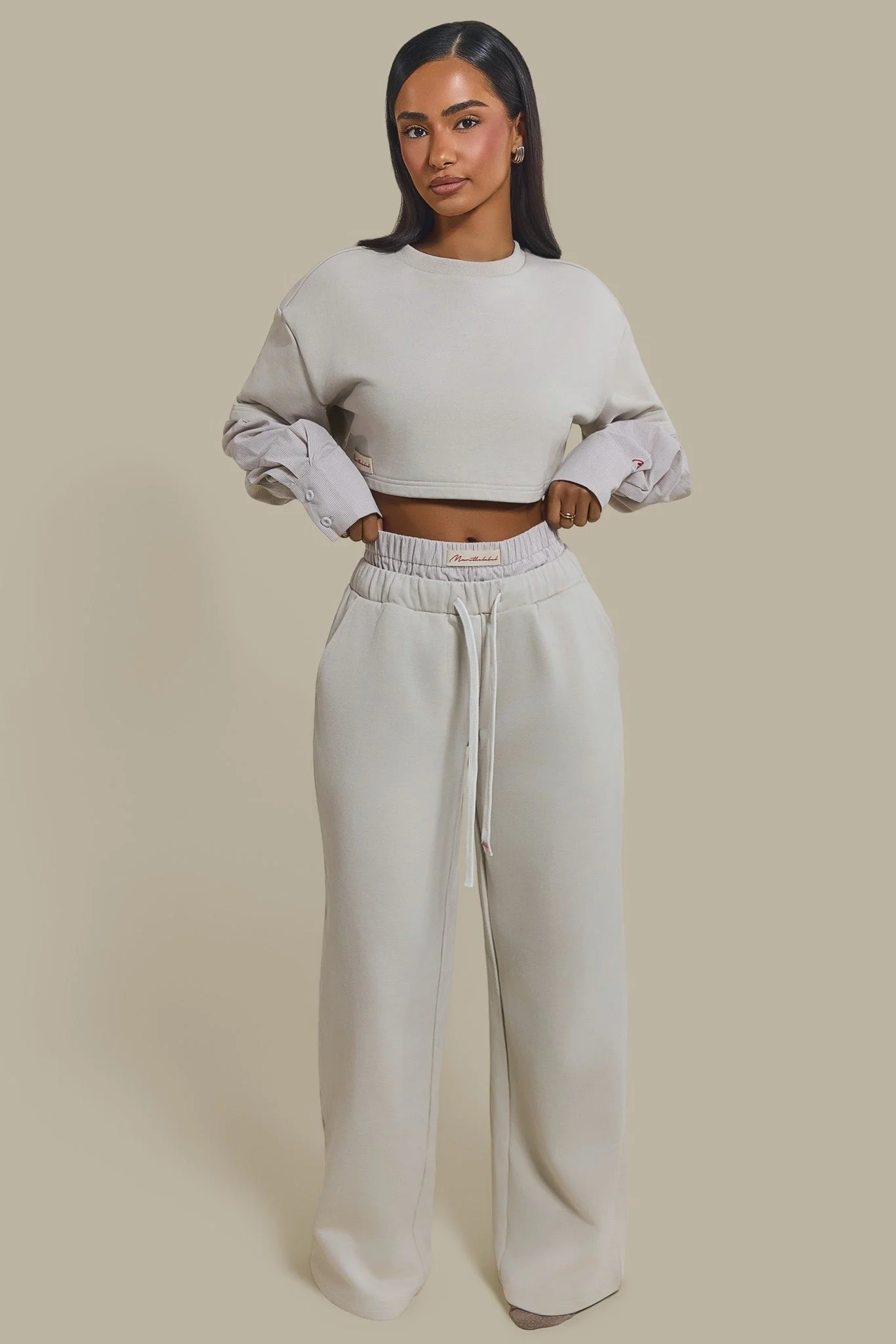 The Boxer Wide-Leg Joggers in Beige