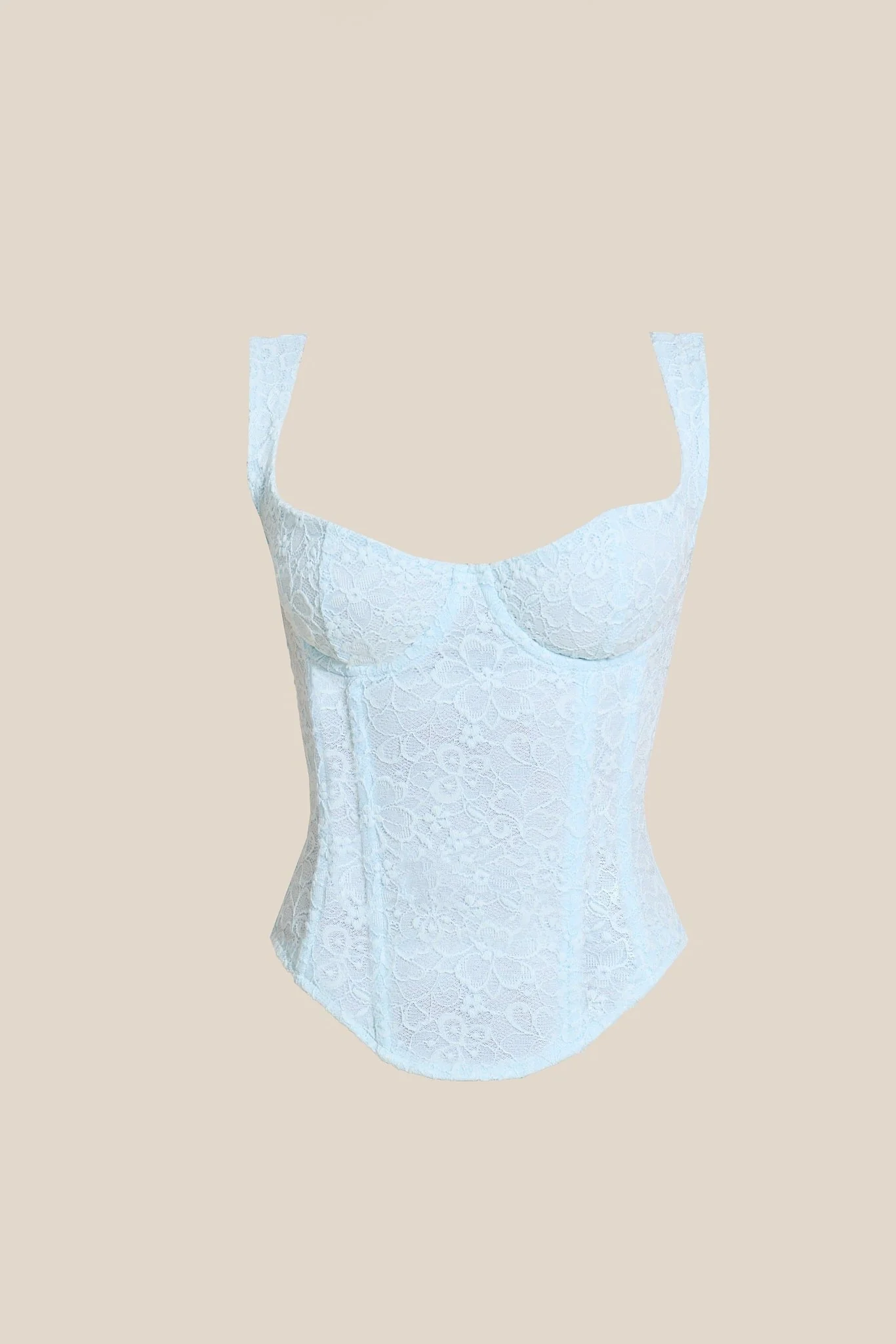 The Cinched Lace Corset Mini Set in Blue - Image 7