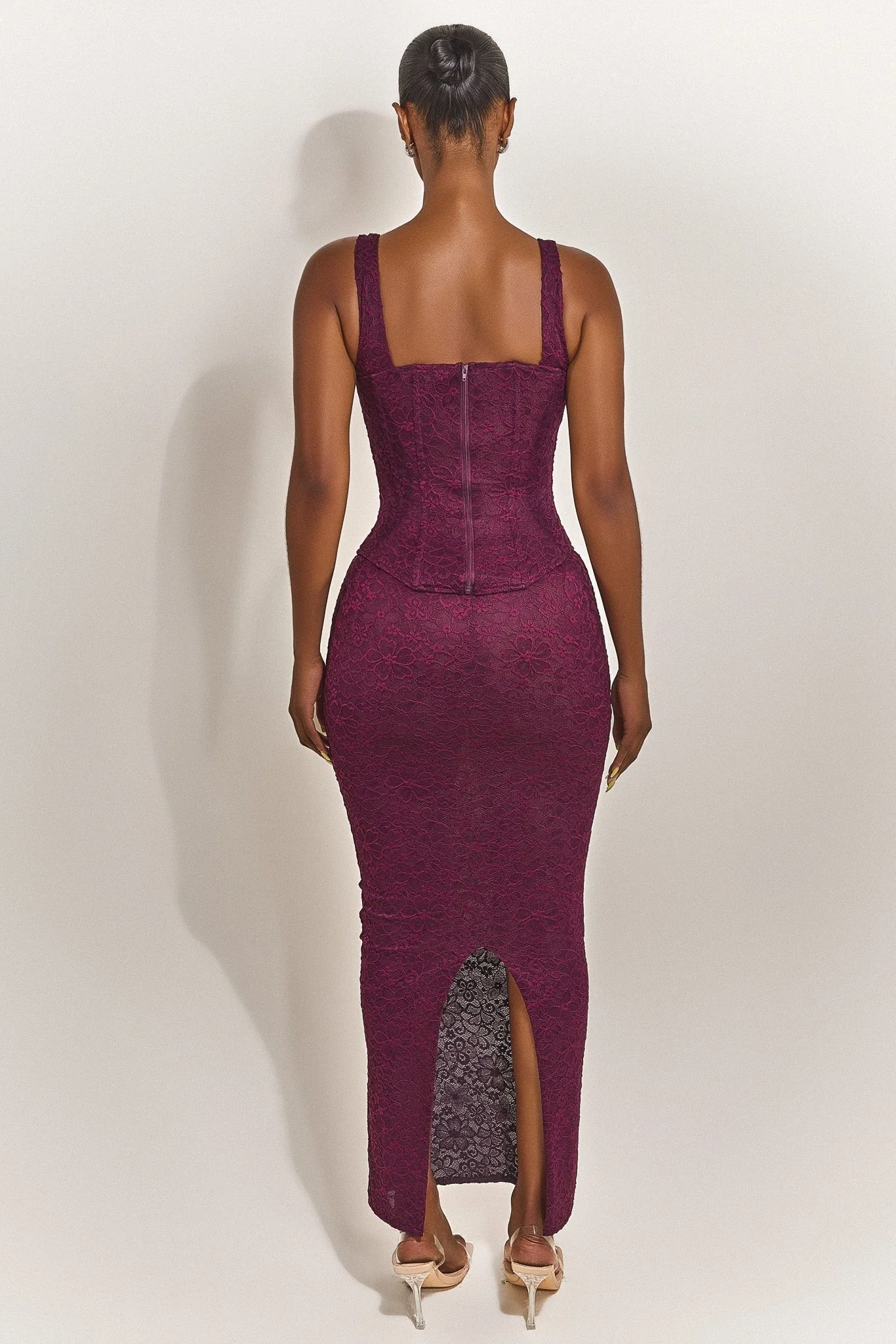 The Cinched Lace Corset in Plum - Image 5