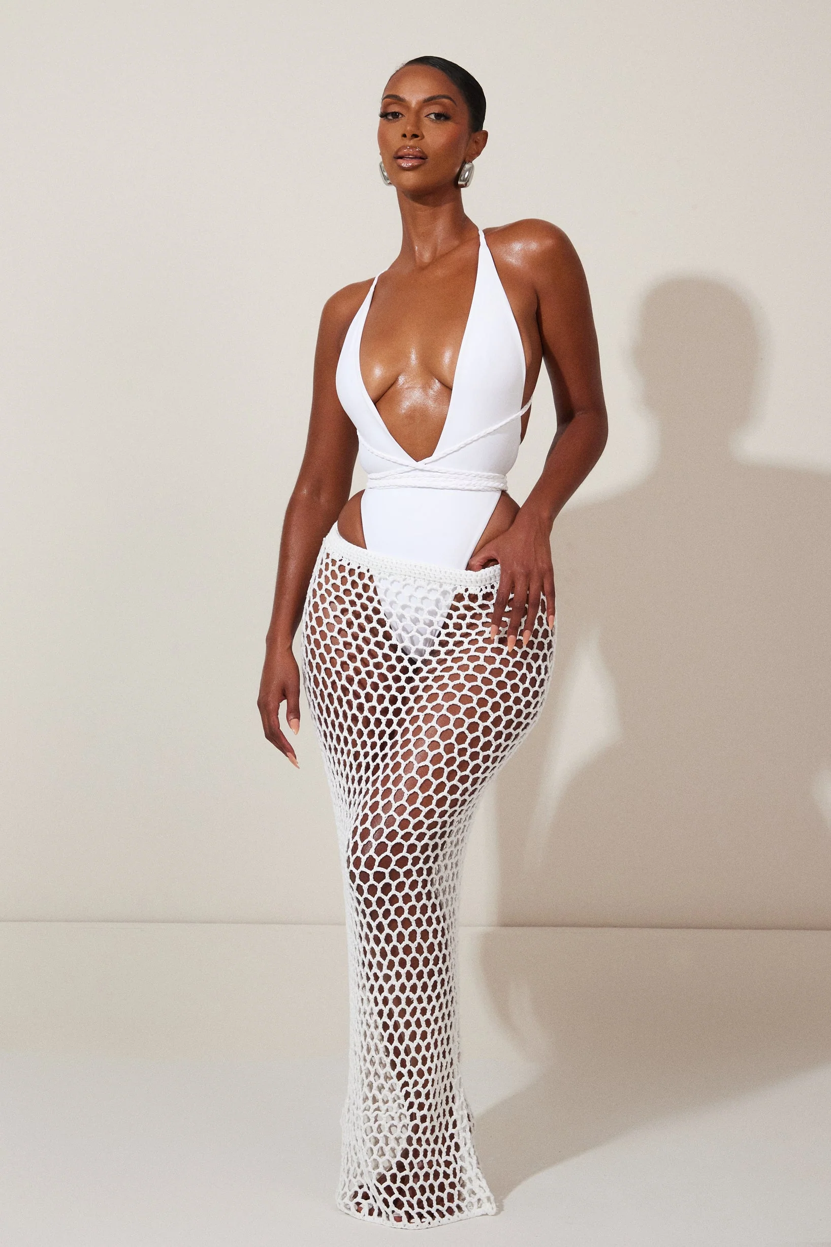 The Crochet Maxi Cover Up in White - Image 4