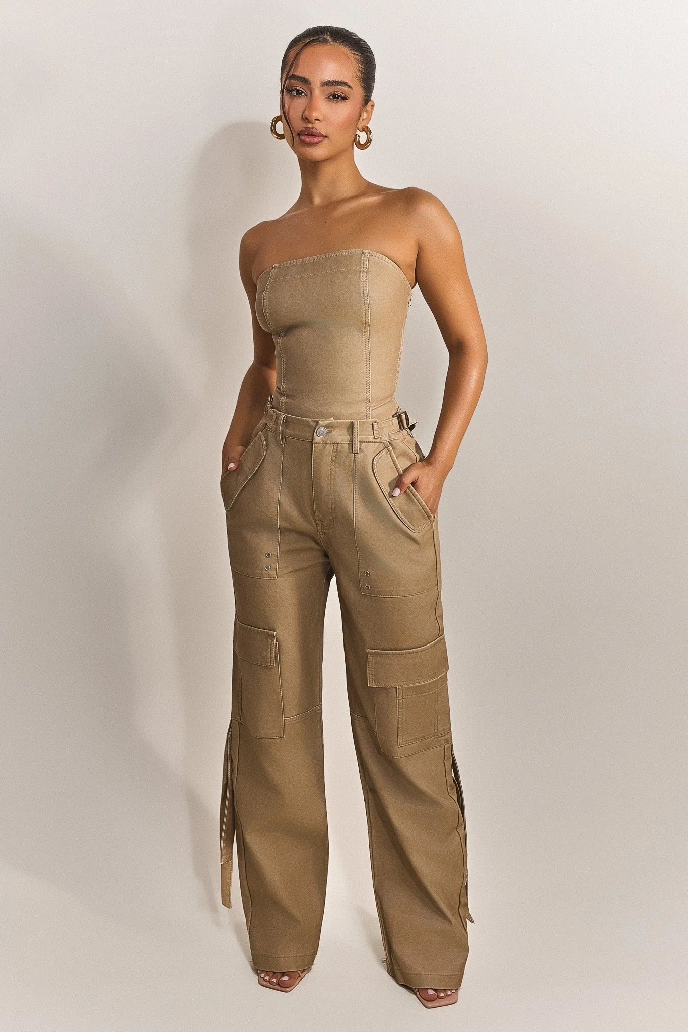 The Zeda Corset in Light Brown Wash - Image 4