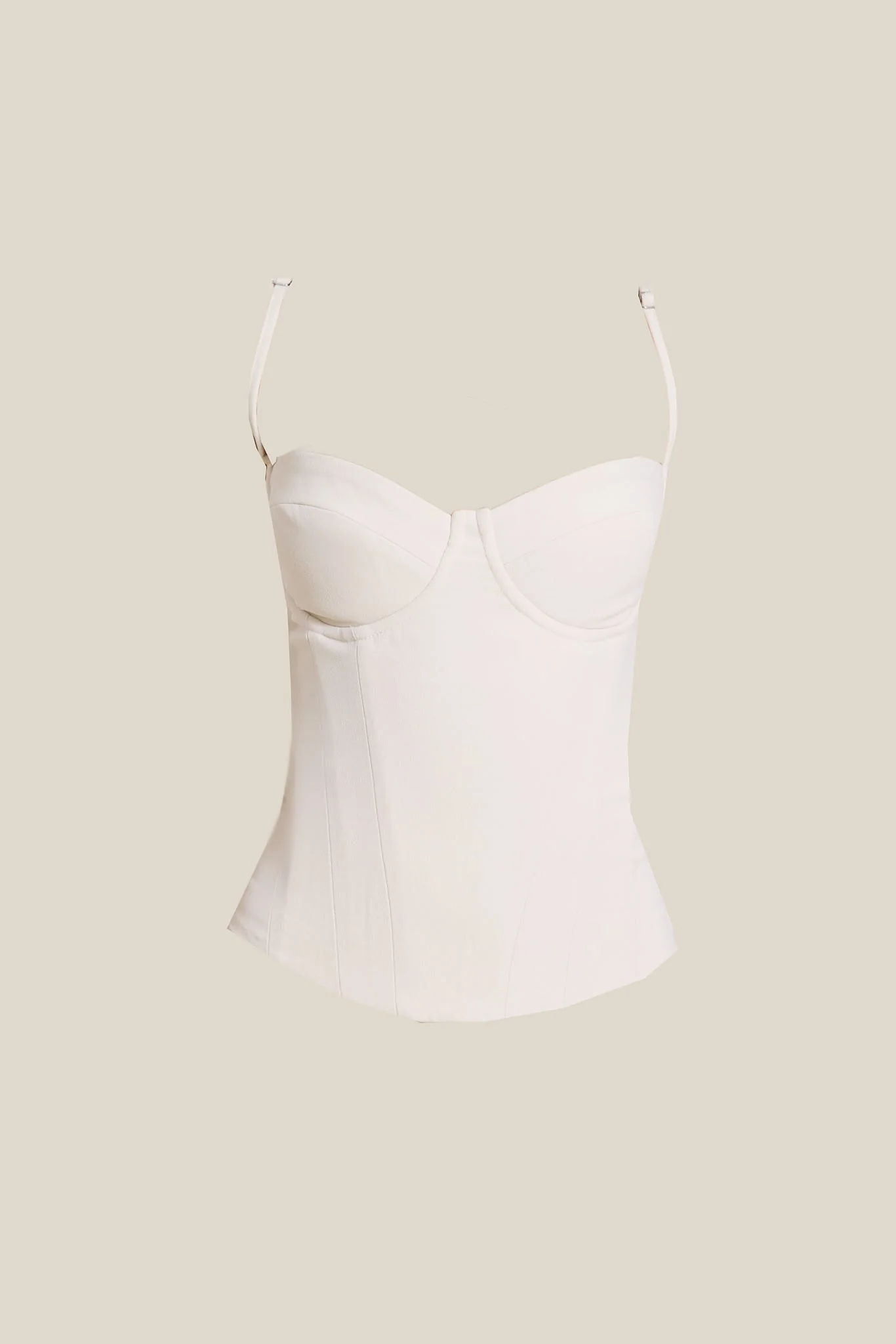 The Everly Lace Up Corset Top in Off White - Image 27