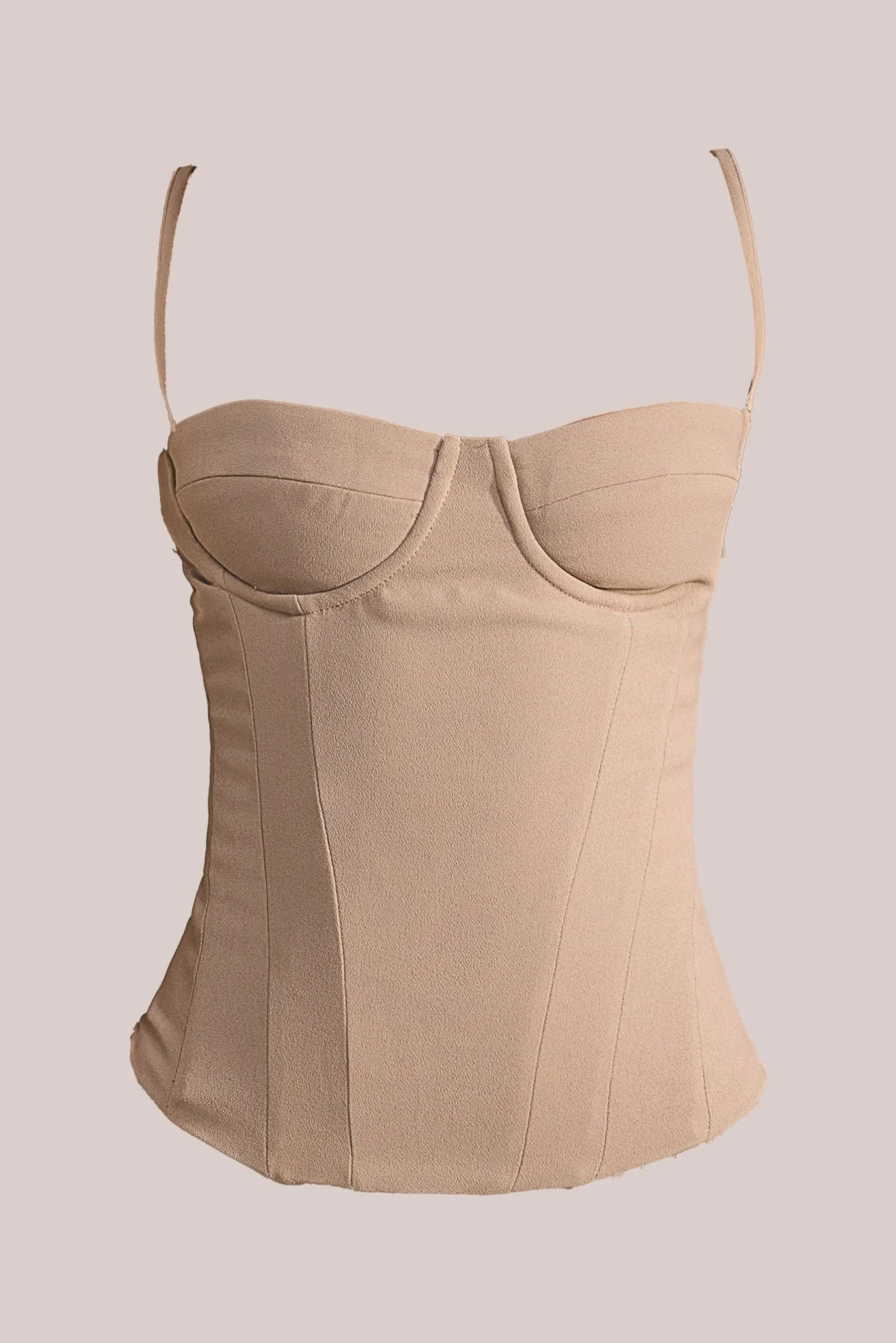 The Everly Lace Up Corset Top in Stone - Image 13