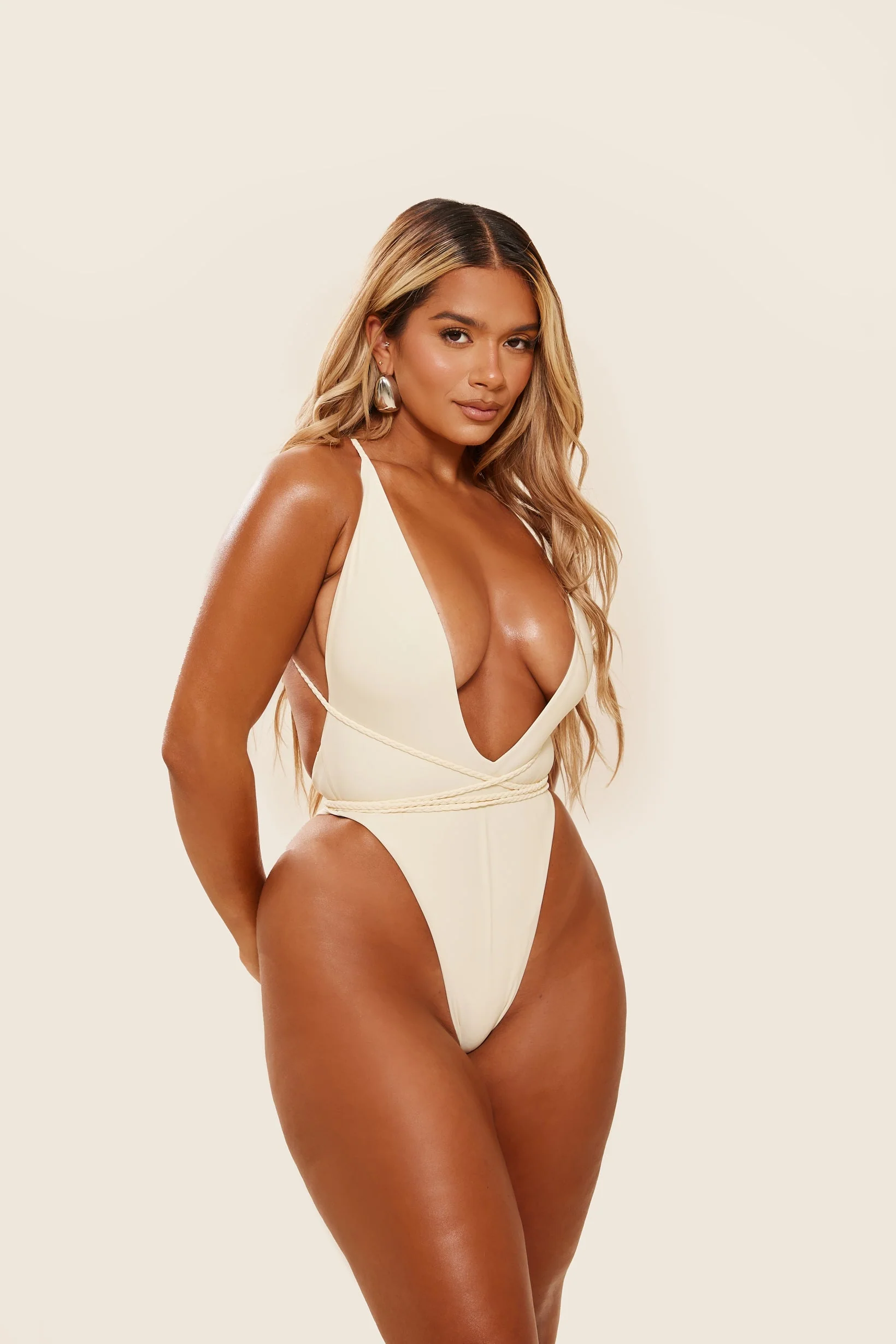 The Fishtail Swimsuit in Cream - Image 13