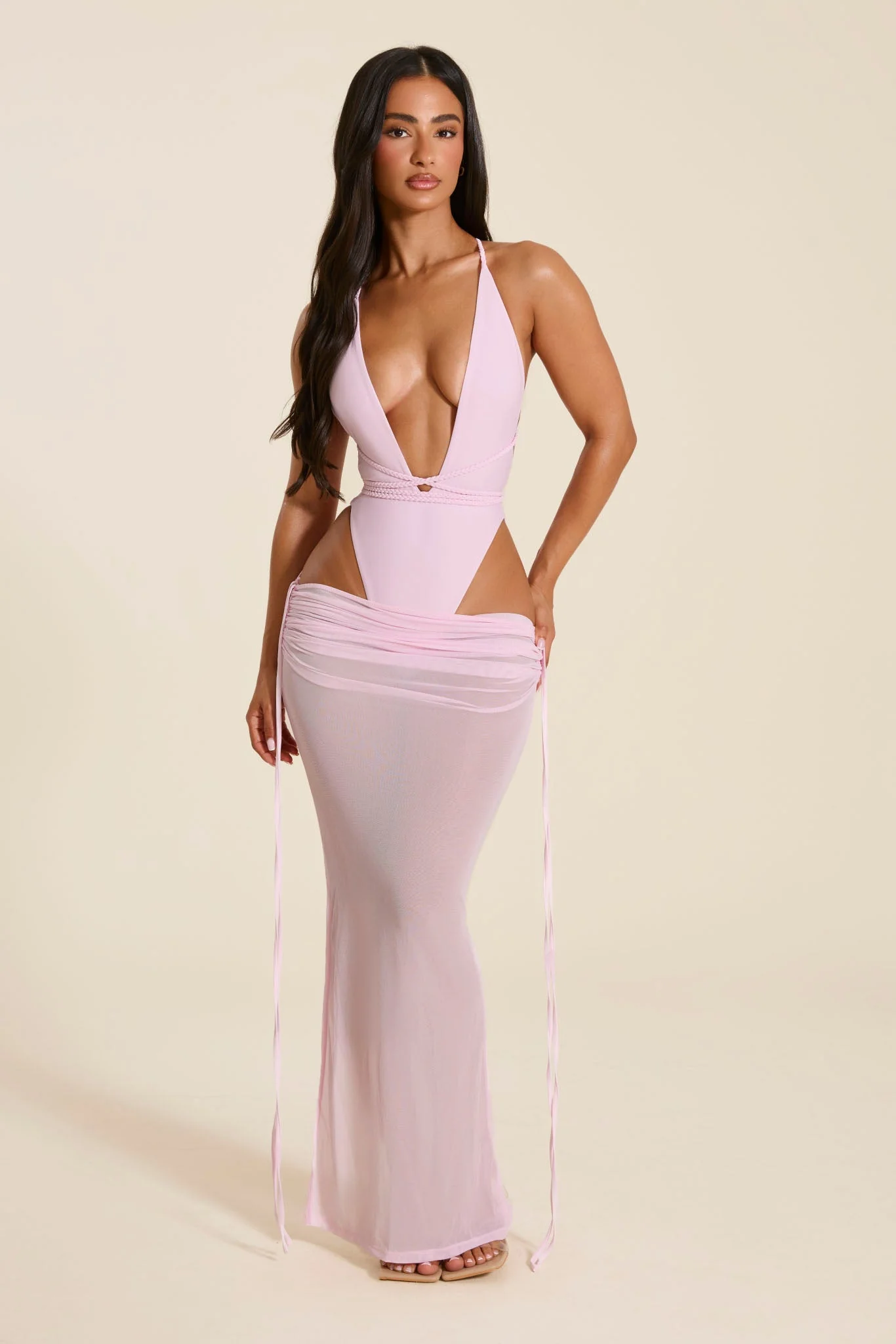 The Fishtail Swimsuit in Baby Pink - Image 3