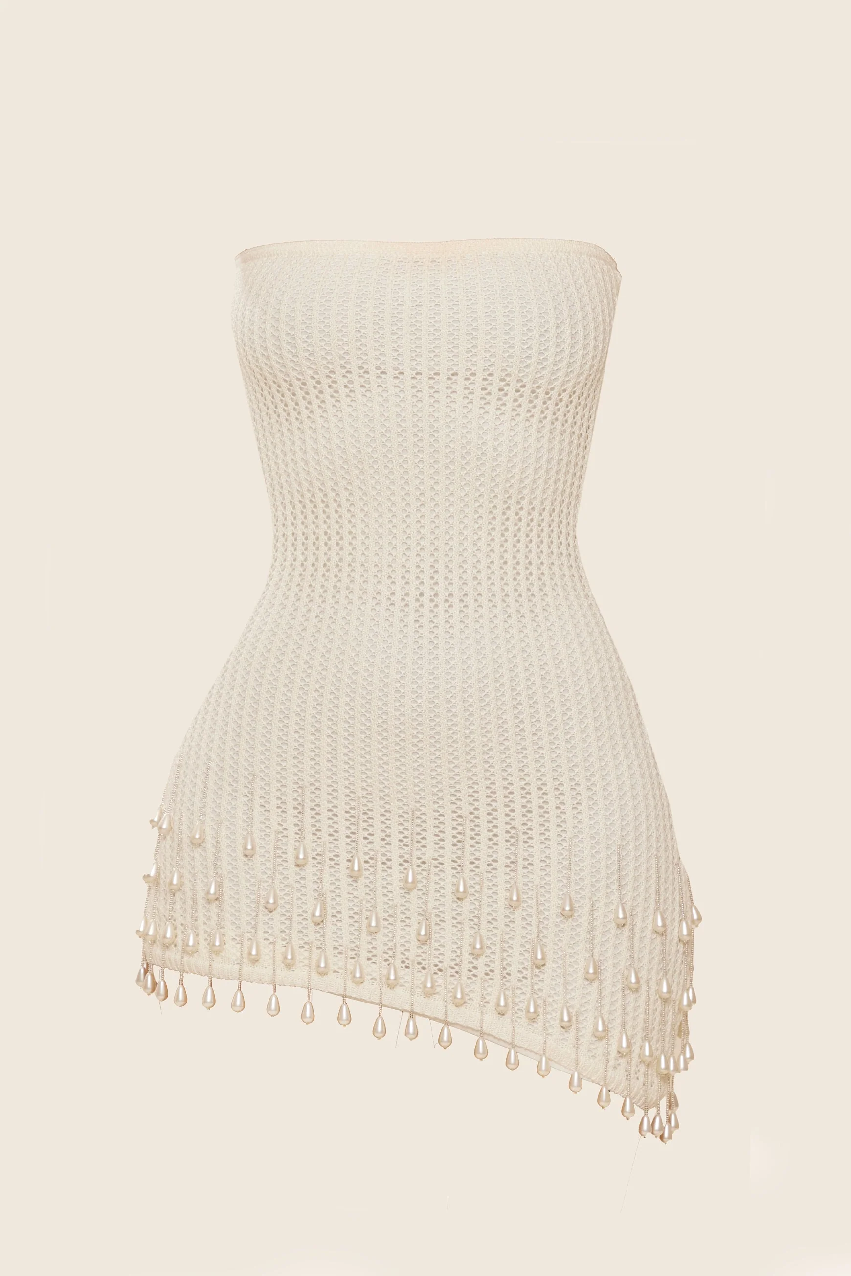 The Gwen Crochet Mini Dress in White - Image 18