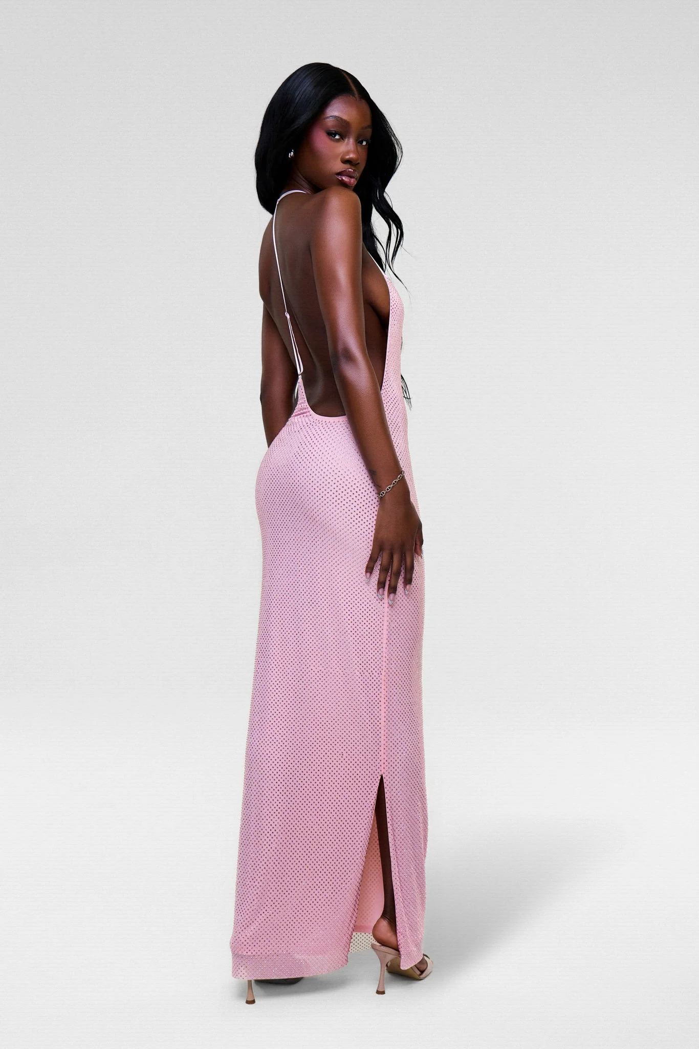 The Marina Hotfix Maxi Dress in Pink - Image 6