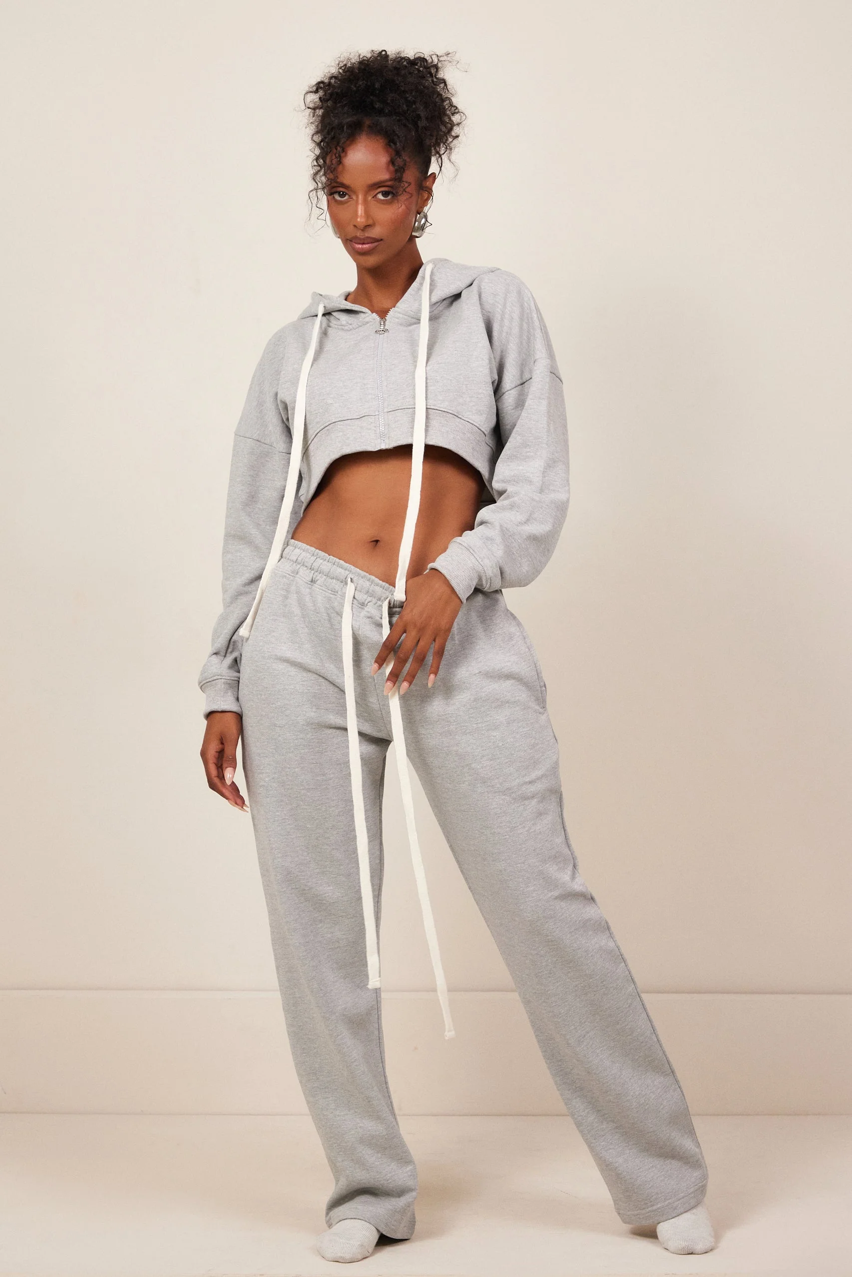 The Mars Curve Hem Zip Jacket in Grey - Image 7
