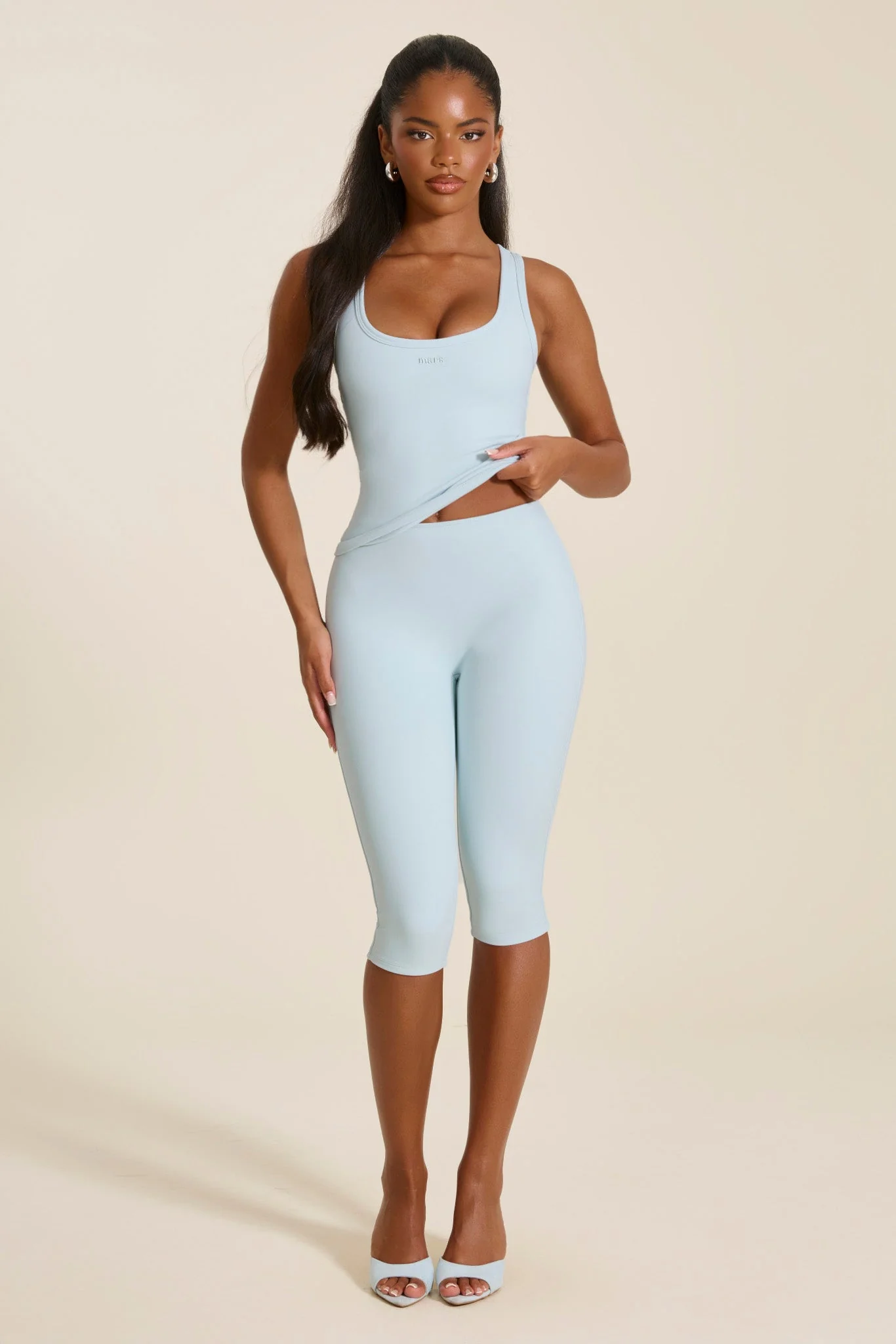 The Maryam Capri Leggings in Baby Blue - Image 8