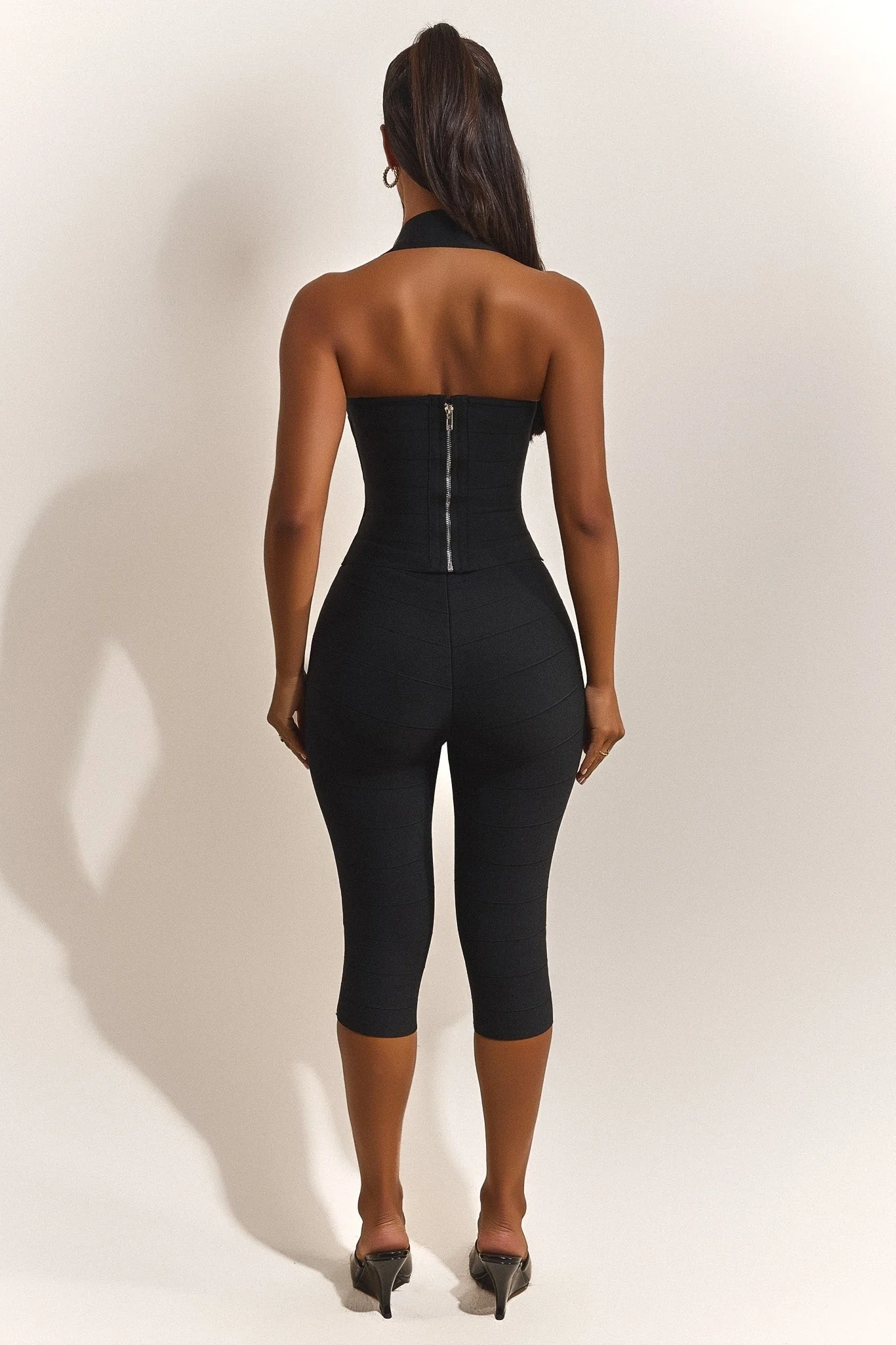 The Natalia Halter Neck Top in Black - Image 2