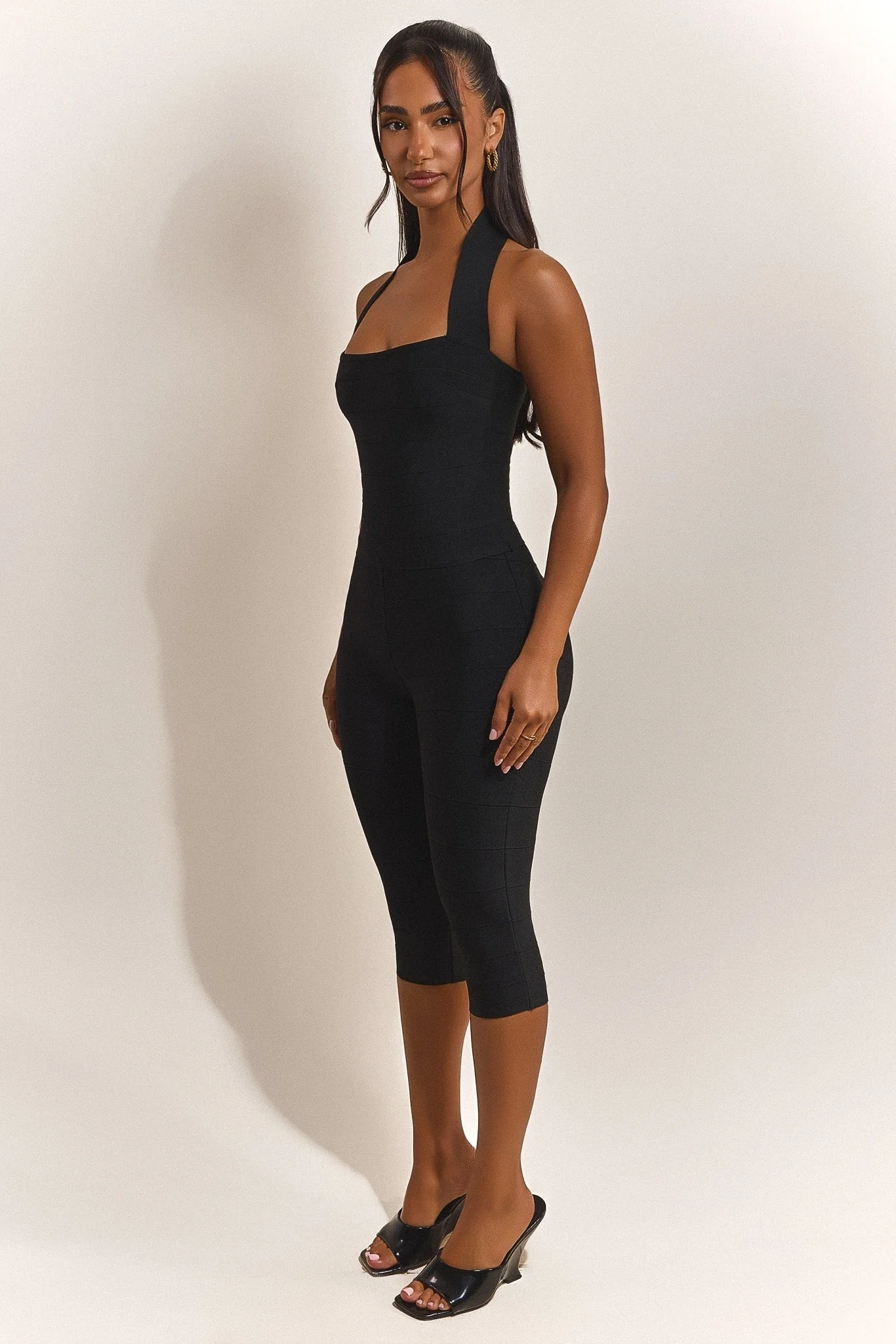 The Natalia Halter Neck Top in Black - Image 3