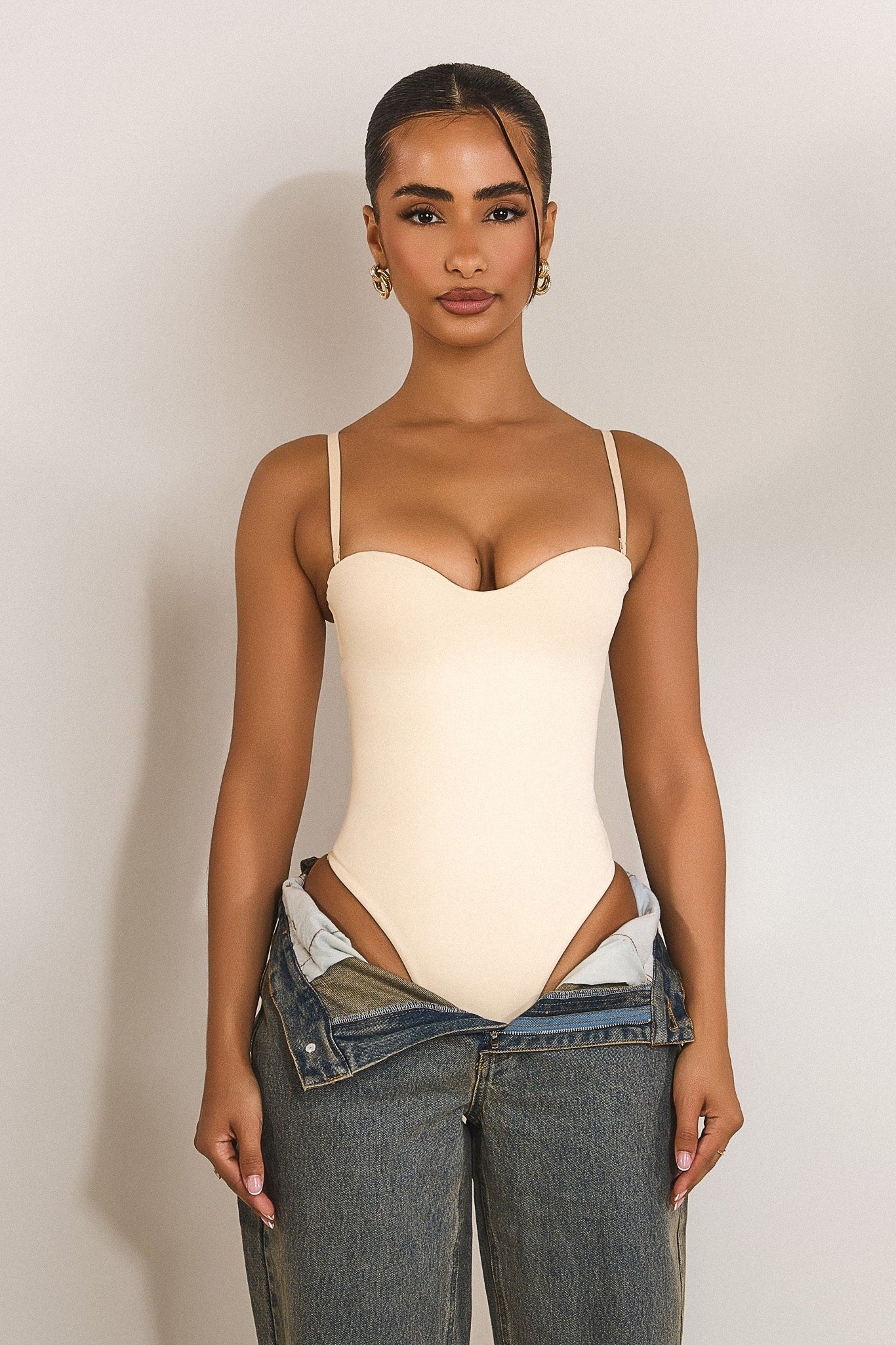 The Sculpt Bodysuit in Stone - Image 2