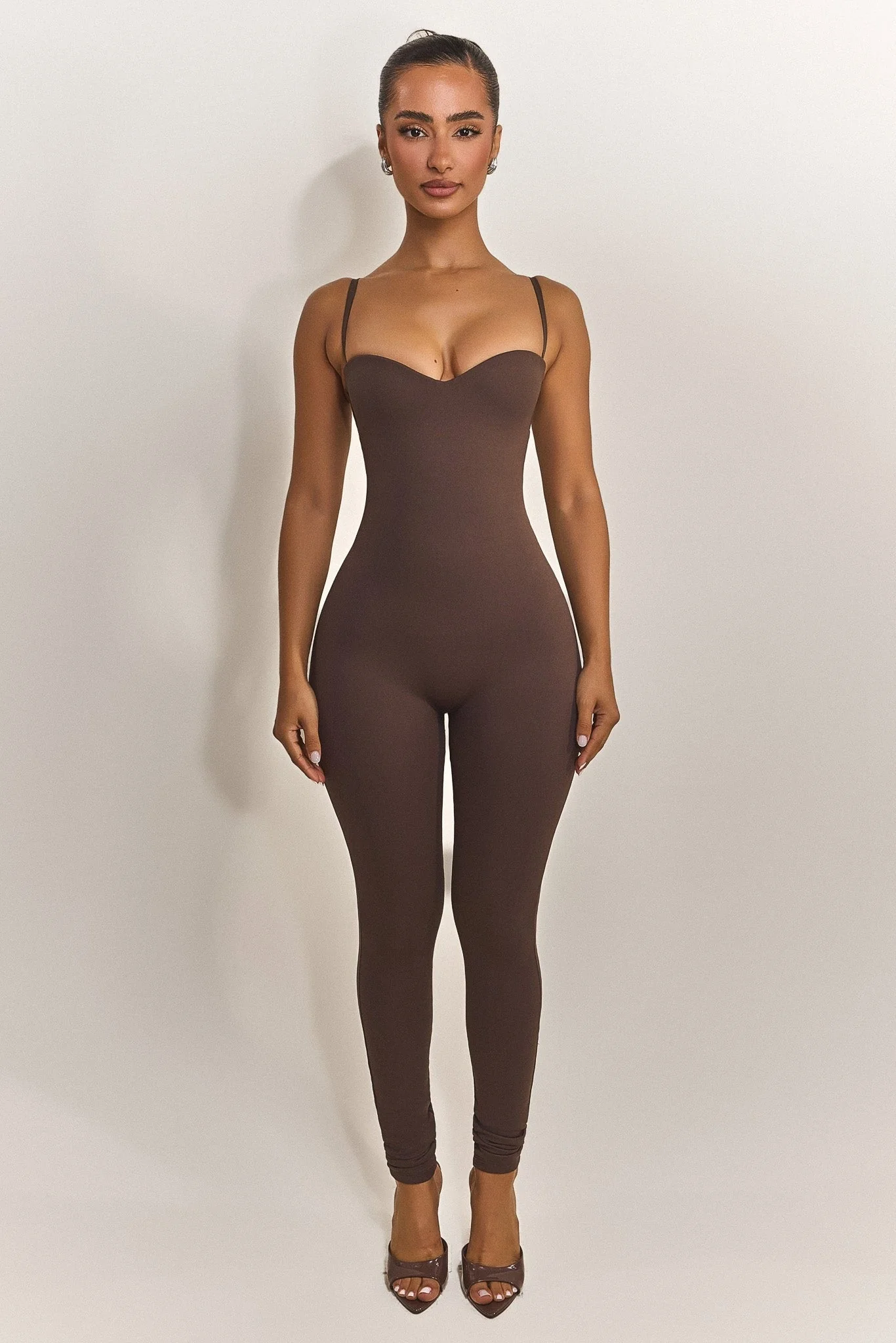 The Sculpt Jumpsuit in Brown - Image 5