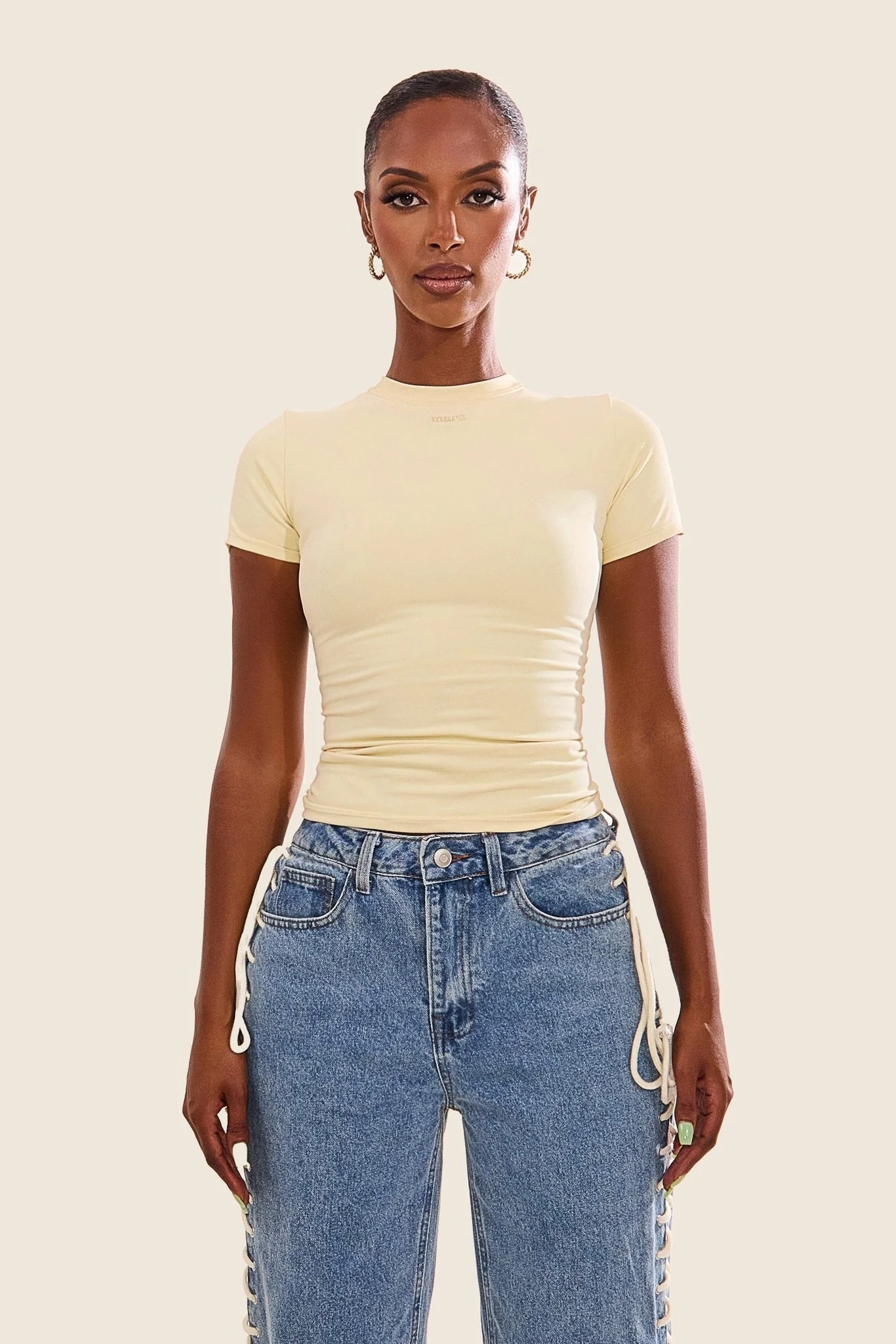 The Sculpt Short Sleeve Top in Yellow - Image 7