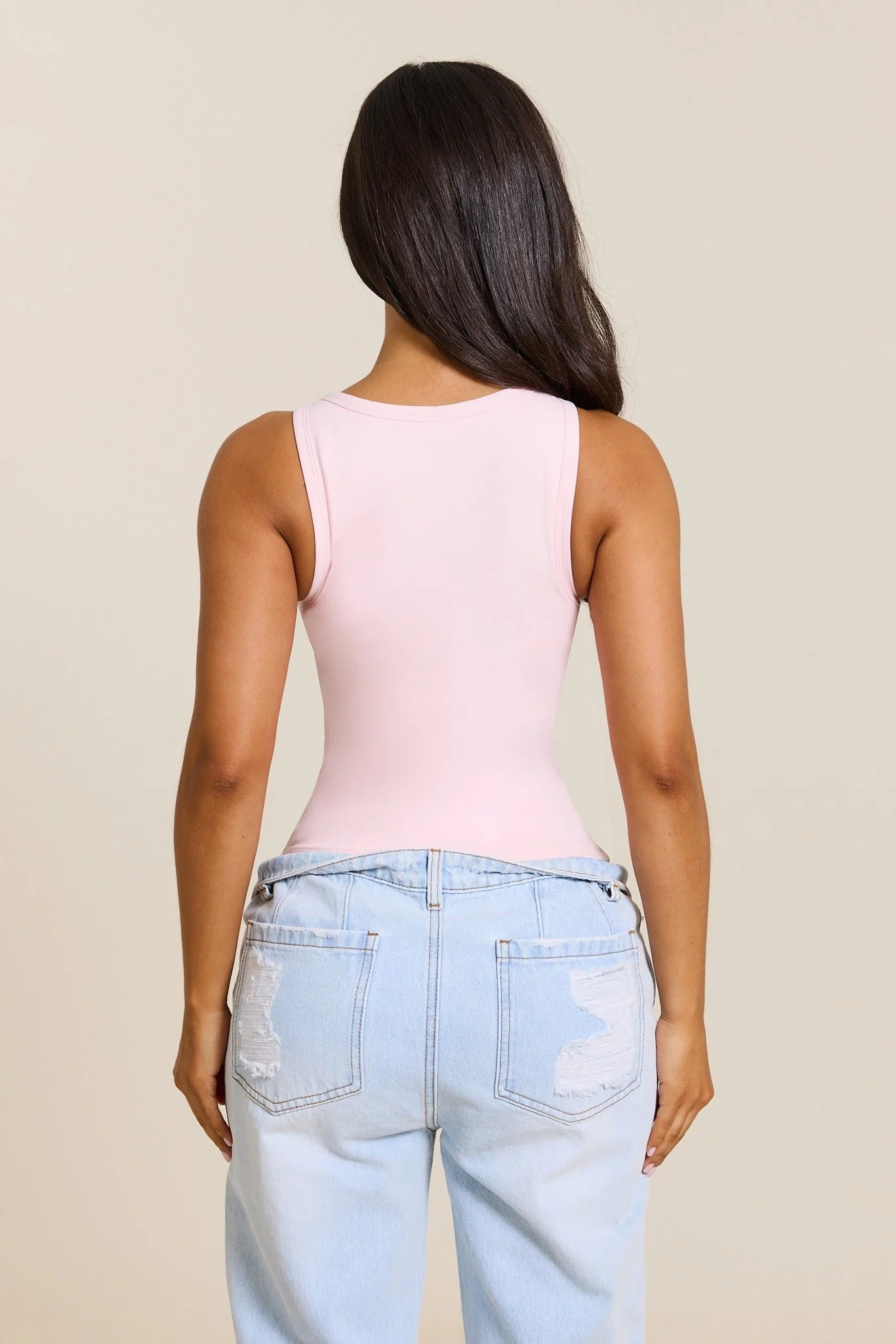 The Sculpt Vest Top in Baby Pink - Image 13