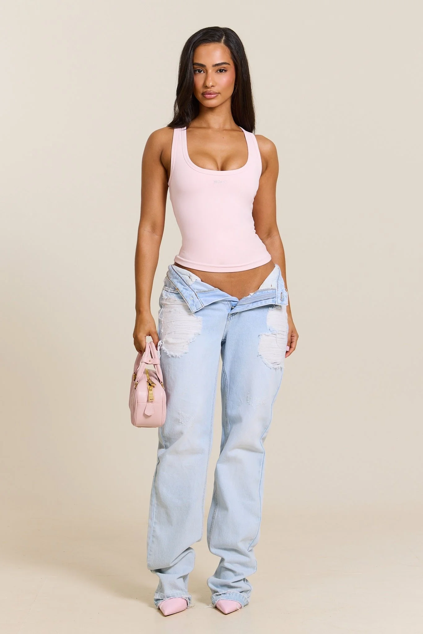The Sculpt Vest Top in Baby Pink - Image 8