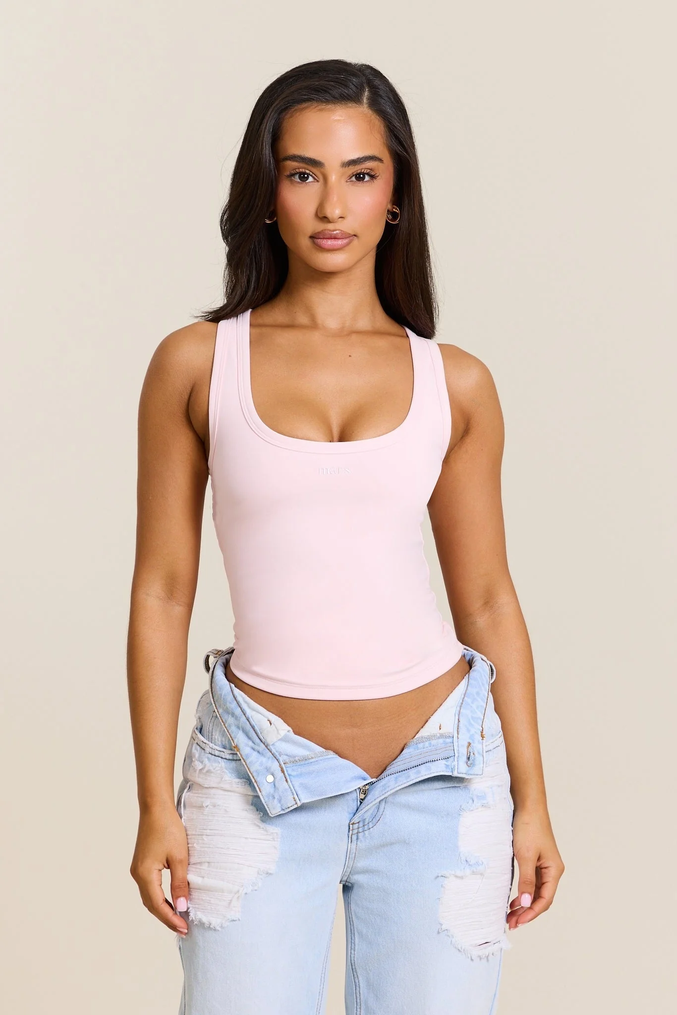 The Sculpt Vest Top in Baby Pink - Image 9
