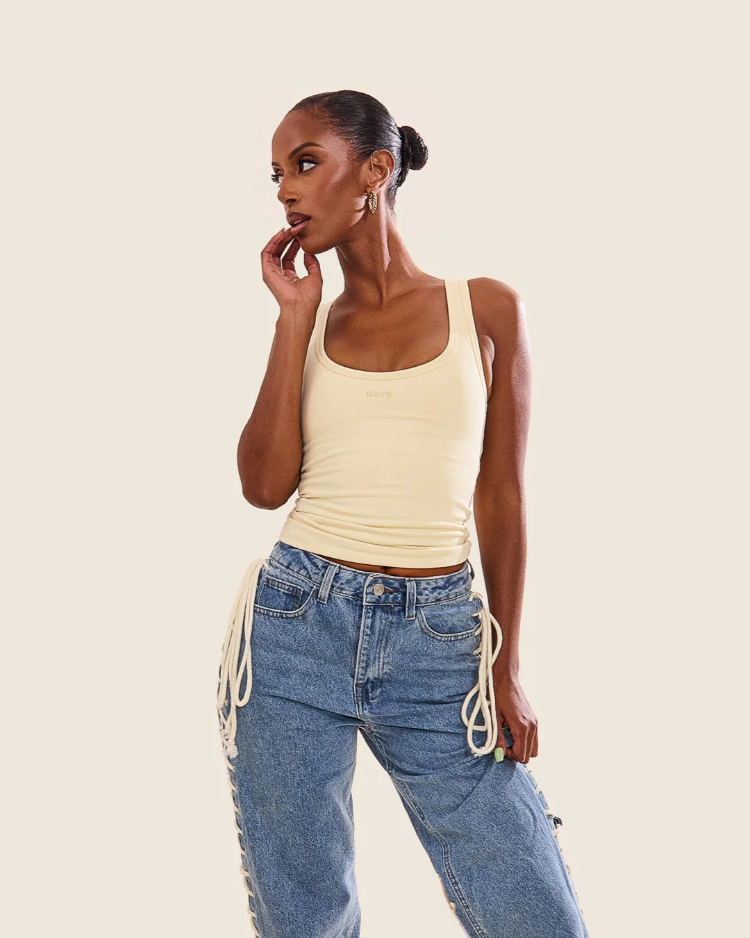 The Sculpt Vest Top in Yellow - Image 12
