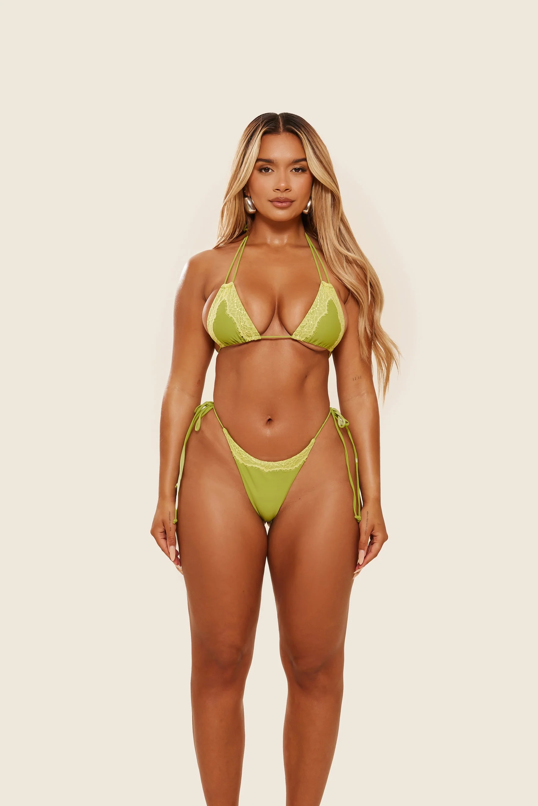 The Taliyah Lace Bikini Set in Green - Image 8
