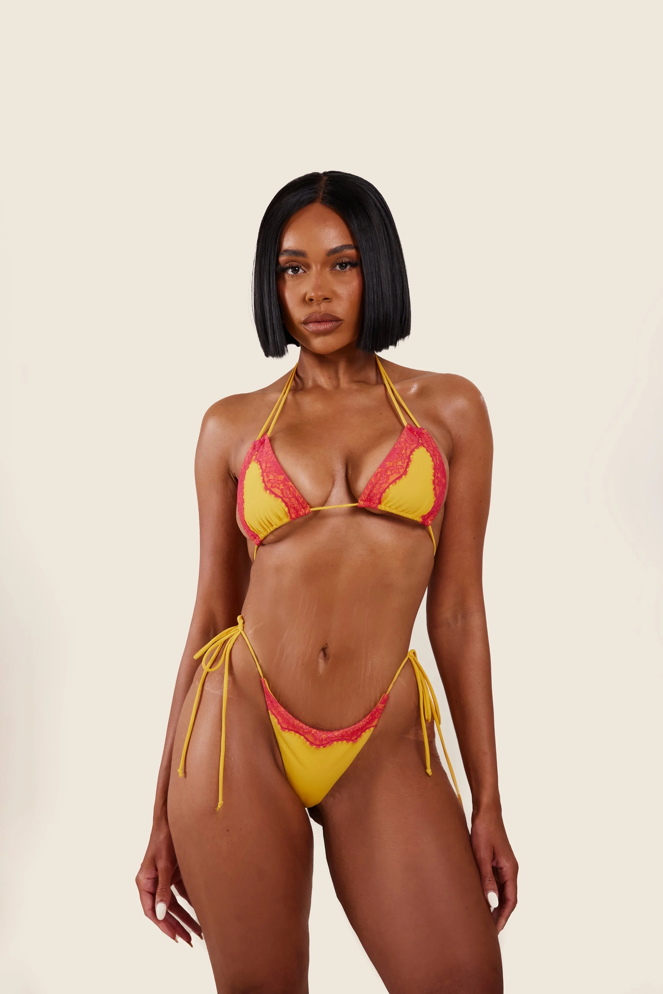 The Taliyah Lace Bikini Set in Orange - Image 5
