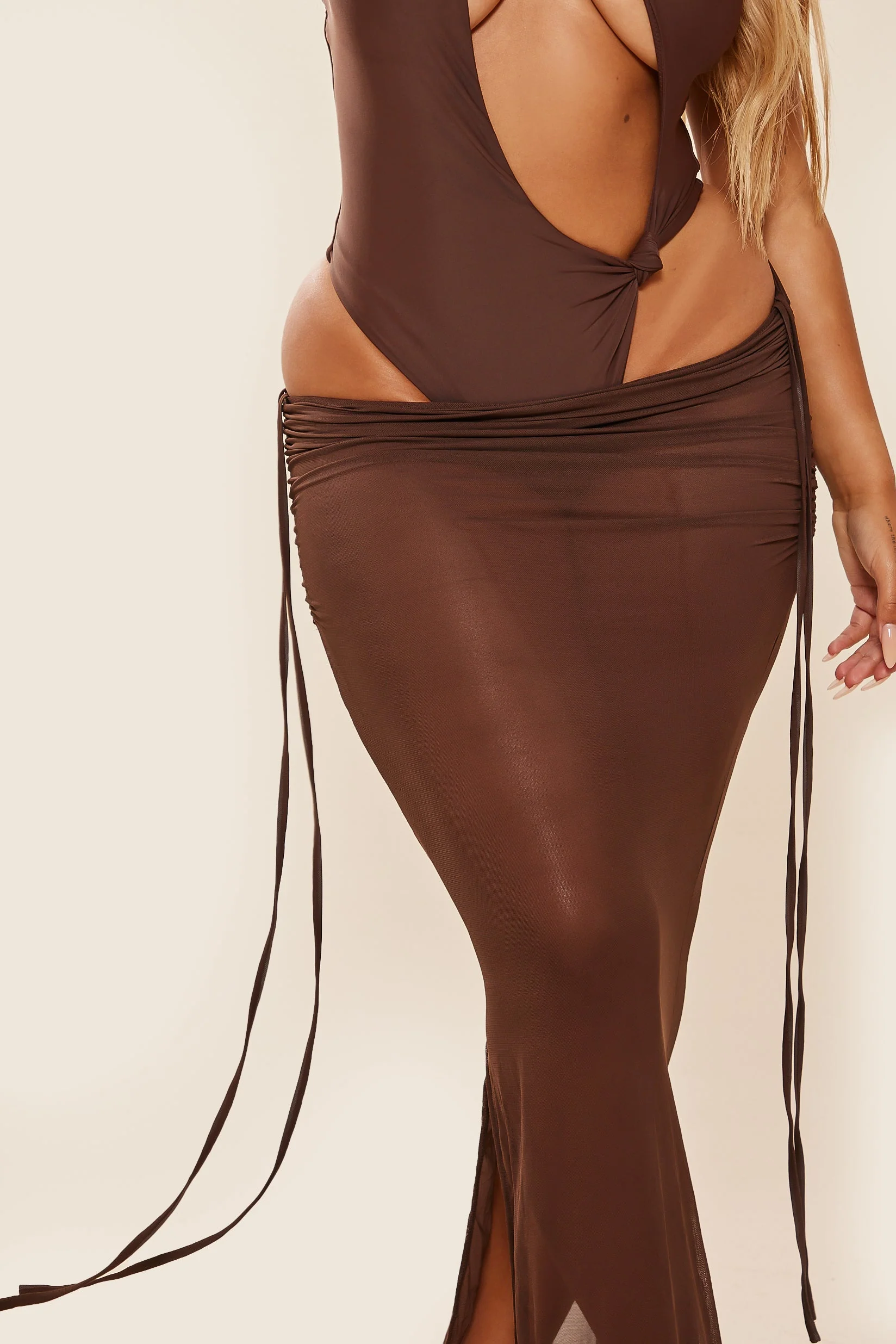 The Vela Cover-Up Maxi Skirt in Brown - Image 12