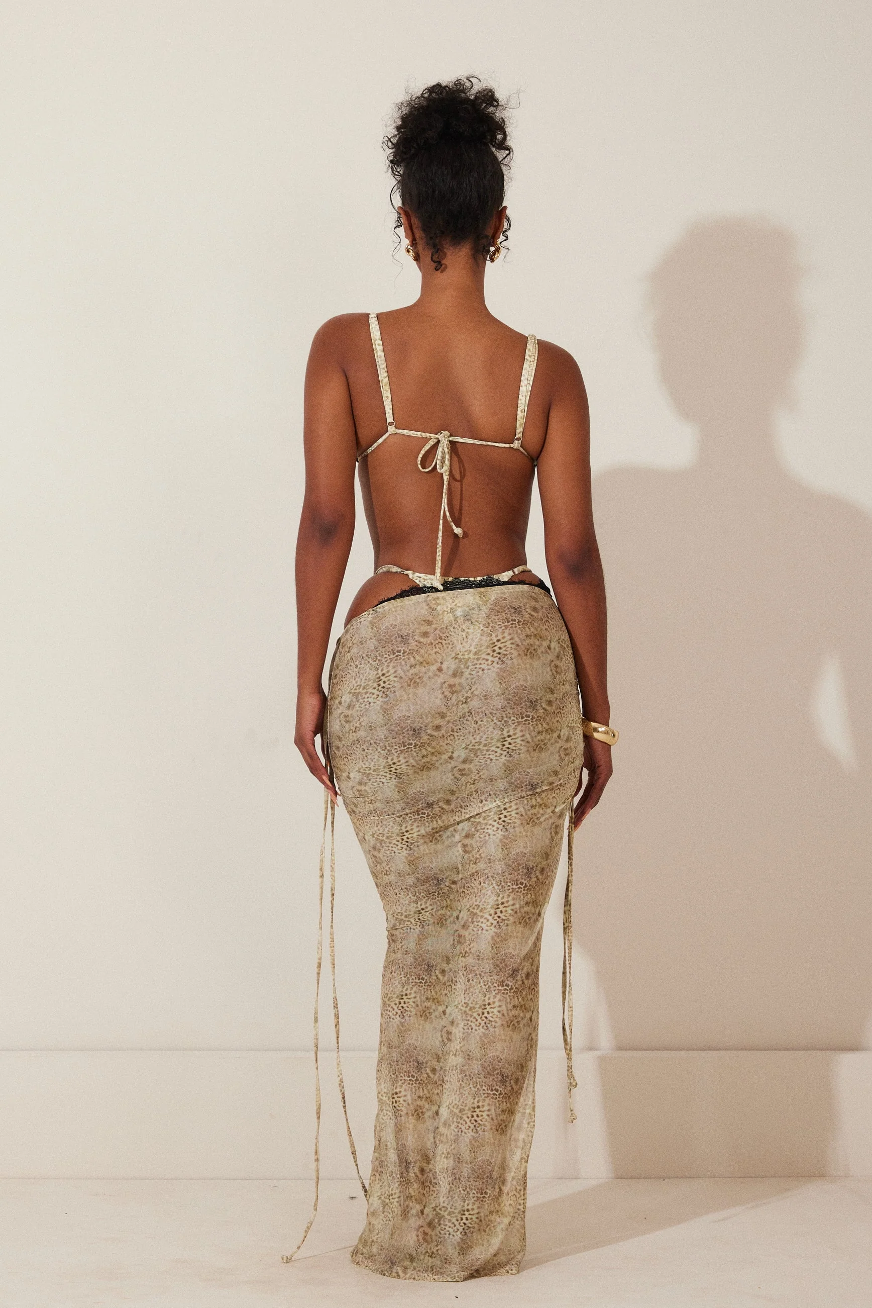 The Vela Cover-Up Maxi Skirt in Leopard Print - Image 5